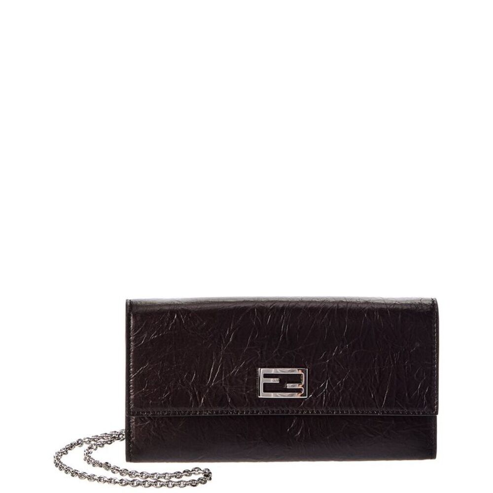 Fendi Tube Leather Continental Wallet On Chain